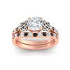 Load image into Gallery viewer, celtic-cushion-cut-black-diamond-wedding-ring-set-in-rose-gold-fdens2255cugblackangle5-nl-rg-ws1.jpg