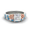 Load image into Gallery viewer, celtic-cushion-cut-blue-topaz-wedding-ring-set-in-white-gold-fdens2255cugicbltosleep-nl-wg-ws1.jpg