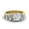 Load image into Gallery viewer, celtic-cushion-cut-blue-topaz-wedding-ring-set-in-yellow-gold-fdens2255cugicbltosleep-nl-yg-ws1.jpg