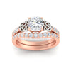 Load image into Gallery viewer, Cushion Lab Grown Two Tone Celtic Bridal Ring Set