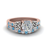 Load image into Gallery viewer, celtic-cushion-cut-diamond-wedding-ring-set-with-blue-topaz-in-rose-gold-FDENS2255B1CUGICBLTO-NL-RG_e5a67e9f-735e-45a2-a50f-fbbb9f018056?v=1757065045