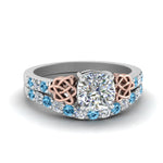 Load image into Gallery viewer, celtic-cushion-cut-diamond-wedding-ring-set-with-blue-topaz-in-white-gold-FDENS2255B1CUGICBLTO-NL-WG_dacecb98-ccd6-45a4-8540-464494d9953c?v=1757065025