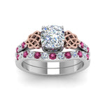 Load image into Gallery viewer, celtic-cushion-cut-diamond-wedding-ring-set-with-pink-sapphire-in-white-gold-FDENS2255B1CUGSADRPIANGLE5-NL-WG_4975e63a-3d2d-4a3d-8057-32e4c4f32203?v=1757065024