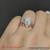 Load image into Gallery viewer, Cushion Lab Grown Two Tone Celtic Bridal Ring Set