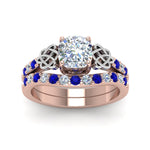 Load image into Gallery viewer, celtic-cushion-cut-diamond-wedding-ring-set-with-sapphire-in-rose-gold-FDENS2255B1CUGSABLANGLE5-NL-RG_015f49ca-f276-4631-92f0-364277730947?v=1757065044