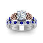 Load image into Gallery viewer, celtic-cushion-cut-diamond-wedding-ring-set-with-sapphire-in-white-gold-FDENS2255B1CUGSABLANGLE5-NL-WG_14561455-bf55-4630-812f-78624d67307d?v=1757065045