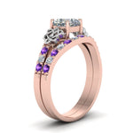 Load image into Gallery viewer, celtic-cushion-cut-diamond-wedding-ring-set-with-violet-topaz-in-rose-gold-FDENS2255B1CUGVITOANGLE2-NL-RG_383609ed-64f1-40ad-be07-c0dc800d4500?v=1757065045