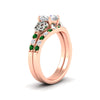 Load image into Gallery viewer, celtic-cushion-cut-emerald-wedding-ring-set-in-rose-gold-fdens2255cugemgrangle2-nl-rg-ws1.jpg