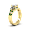 Load image into Gallery viewer, celtic-cushion-cut-emerald-wedding-ring-set-in-yellow-gold-fdens2255cugemgrangle2-nl-yg-ws1.jpg