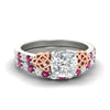 Load image into Gallery viewer, celtic-cushion-cut-pink-sapphire-wedding-ring-set-in-white-gold-fdens2255cugsadrpisleep-nl-wg-ws1.jpg