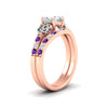 Load image into Gallery viewer, celtic-cushion-cut-purple-topaz-wedding-ring-set-in-rose-gold-fdens2255cugvitoangle2-nl-rg-ws1.jpg