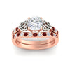 Load image into Gallery viewer, celtic-cushion-cut-ruby-wedding-ring-set-in-rose-gold-fdens2255cugrudrangle5-nl-rg-ws1.jpg
