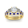 Load image into Gallery viewer, celtic-cushion-cut-sapphire-wedding-ring-set-in-yellow-gold-fdens2255cugsablangle5-nl-yg-ws1.jpg