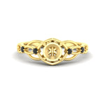Load image into Gallery viewer, celtic-infinity-semi-mount-black-diamond-engagement-ring-in-yellow-gold-fdenr11611smgblacksleep-nl-yg.jpg?v=1764671740