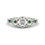 Load image into Gallery viewer, celtic-infinity-semi-mount-emerald-engagement-ring-in-white-gold-fdenr11611smgemgrsleep-nl-wg.jpg?v=1764671740