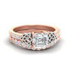 Load image into Gallery viewer, celtic-knot-asscher-cut-bridal-ring-set-in-rose-gold-fdens2255assleep-nl-rg-ws1.jpg