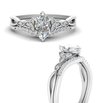 Load image into Gallery viewer, celtic-knot-marquise-lab-diamond-bridal-set-in-platinum-FD9609MQANGLE3-NL-WG
