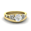 Load image into Gallery viewer, celtic-knot-round-cut-black-diamond-ring-with-plain-band-set-in-yellow-gold-fdens2255rogblacksleep-nl-yg-ws3.jpg