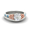 Load image into Gallery viewer, celtic-knot-round-cut-blue-topaz-ring-with-plain-band-set-in-white-gold-fdens2255rogicbltosleep-nl-wg-ws3.jpg