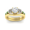 Load image into Gallery viewer, celtic-knot-round-cut-emerald-ring-with-plain-band-set-in-yellow-gold-fdens2255rogemgrangle5-nl-yg-ws3.jpg