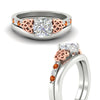 Load image into Gallery viewer, celtic-knot-round-cut-orange-sapphire-ring-with-plain-band-set-in-white-gold-fdens2255rogsaorangle3-nl-wg-ws3.jpg