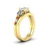 Load image into Gallery viewer, celtic-knot-round-cut-orange-sapphire-ring-with-plain-band-set-in-yellow-gold-fdens2255rogsaorangle2-nl-yg-ws3.jpg