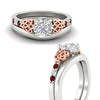 Load image into Gallery viewer, celtic-knot-round-cut-ruby-ring-with-plain-band-set-in-white-gold-fdens2255rogrudrangle3-nl-wg-ws3.jpg