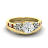 Load image into Gallery viewer, celtic-knot-round-cut-ruby-ring-with-plain-band-set-in-yellow-gold-fdens2255rogrudrsleep-nl-yg-ws3.jpg