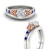 Load image into Gallery viewer, celtic-knot-round-cut-sapphire-ring-with-plain-band-set-in-white-gold-fdens2255rogsablangle3-nl-wg-ws3.jpg