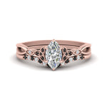 Load image into Gallery viewer, celtic-knot-split-marquise-cut-black-diamond-engagement-ring-in-rose-gold-FD9609MQGBLACK-NL-RG