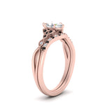 Load image into Gallery viewer, celtic-knot-split-marquise-cut-black-diamond-engagement-ring-in-rose-gold-FD9609MQGBLACK-NL-RG