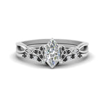 Load image into Gallery viewer, celtic-knot-split-marquise-cut-black-diamond-engagement-ring-in-white-gold-FD9609MQGBLACK-NL-WG