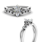 Load image into Gallery viewer, celtic-knot-split-marquise-cut-black-diamond-engagement-ring-in-white-gold-FD9609MQGBLACK-NL-WG