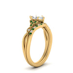 Load image into Gallery viewer, celtic-knot-split-marquise-cut-emerald-engagement-ring-in-yellow-gold-FD9609MQGEMGR-NL-YG