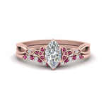 Load image into Gallery viewer, celtic-knot-split-marquise-cut-pink-sapphire-engagement-ring-in-rose-gold-FD9609MQGSADRPI-NL-RG