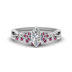 Load image into Gallery viewer, celtic-knot-split-marquise-cut-pink-sapphire-engagement-ring-in-white-gold-FD9609MQGSADRPI-NL-WG