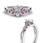 Load image into Gallery viewer, celtic-knot-split-marquise-cut-pink-sapphire-engagement-ring-in-white-gold-FD9609MQGSADRPI-NL-WG