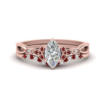 Load image into Gallery viewer, celtic-knot-split-marquise-cut-ruby-engagement-ring-in-rose-gold-FD9609MQGRUDR-NL-RG