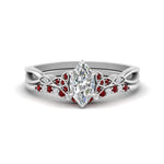 Load image into Gallery viewer, celtic-knot-split-marquise-cut-ruby-engagement-ring-in-white-gold-FD9609MQGRUDR-NL-WG