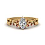 Load image into Gallery viewer, celtic-knot-split-marquise-cut-ruby-engagement-ring-in-yellow-gold-FD9609MQGRUDR-NL-YG