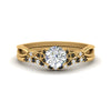 Load image into Gallery viewer, celtic-knot-split-round-cut-black-diamond-engagement-ring-in-yellow-gold-FD9609ROGBLACK-NL-YG