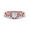 Load image into Gallery viewer, celtic-knot-split-round-cut-pink-sapphire-engagement-ring-in-rose-gold-FD9609ROGSADRPI-NL-RG