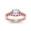 Load image into Gallery viewer, celtic-knot-split-round-cut-pink-sapphire-engagement-ring-in-rose-gold-FD9609ROGSADRPI-NL-RG