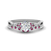 Load image into Gallery viewer, celtic-knot-split-round-cut-pink-sapphire-engagement-ring-in-white-gold-FD9609ROGSADRPI-NL-WG