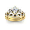 Load image into Gallery viewer, celtic-marquise-cut-black-diamond-wedding-ring-set-in-yellow-gold-fdens2255mqgblackangle5-nl-yg-ws1.jpg