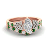 Load image into Gallery viewer, celtic-marquise-cut-emerald-wedding-ring-set-in-rose-gold-fdens2255mqgemgrsleep-nl-rg-ws1.jpg