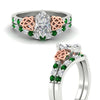 Load image into Gallery viewer, celtic-marquise-cut-emerald-wedding-ring-set-in-white-gold-fdens2255mqgemgrangle3-nl-wg-ws1.jpg