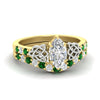 Load image into Gallery viewer, celtic-marquise-cut-emerald-wedding-ring-set-in-yellow-gold-fdens2255mqgemgrsleep-nl-yg-ws1.jpg