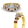Load image into Gallery viewer, celtic-marquise-cut-ruby-wedding-ring-set-in-yellow-gold-fdens2255mqgrudrangle3-nl-yg-ws1.jpg