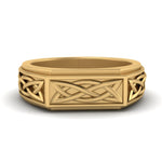 Load image into Gallery viewer, Celtic Engraved Mens Gold Ring